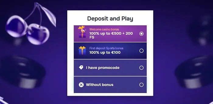 Choose Your Welcome Bonuses 