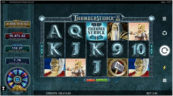 Play Thunderstruck II Mega Moolah at Jackpot City Casino! 